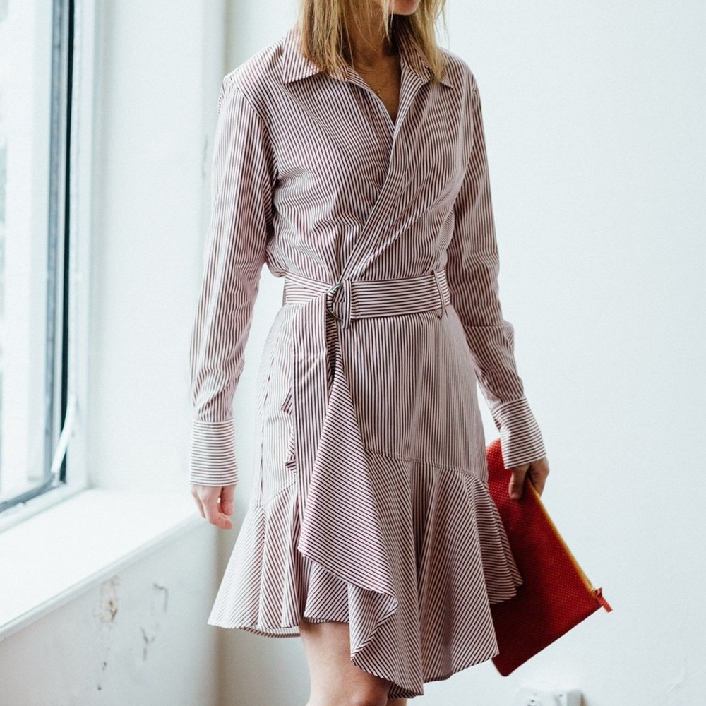 A.L.C | Suri Striped Wrap Dress